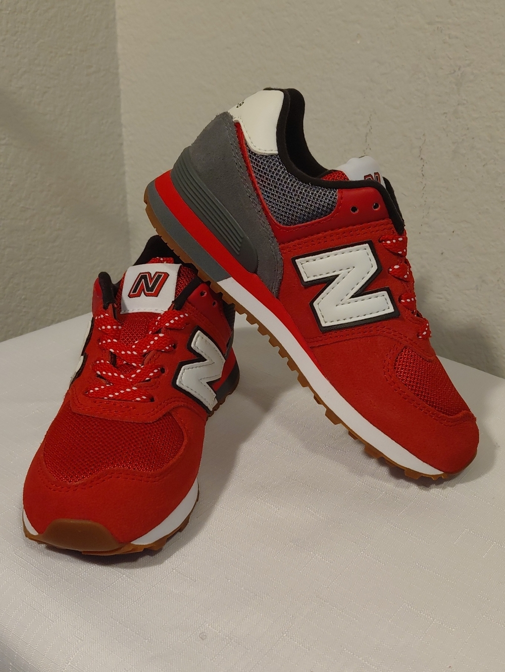 New Balance Kids Red, Gray & White Retro Runner Sneakers